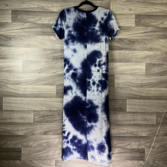 Caution To The Wind Womens‎ Sheath Dress Purple White Tie Dye Maxi Casual Boho S - Picture 8 of 12